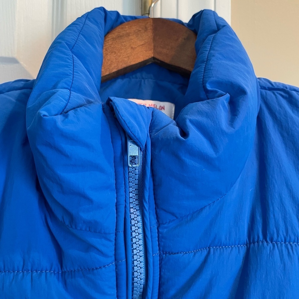 Butter-Melon Cropped Puffer Vest Cobalt/Royal Blue Medium - Picture 3 of 10
